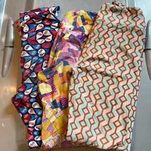 3 pair Tween LuLaRoe leggings Lot